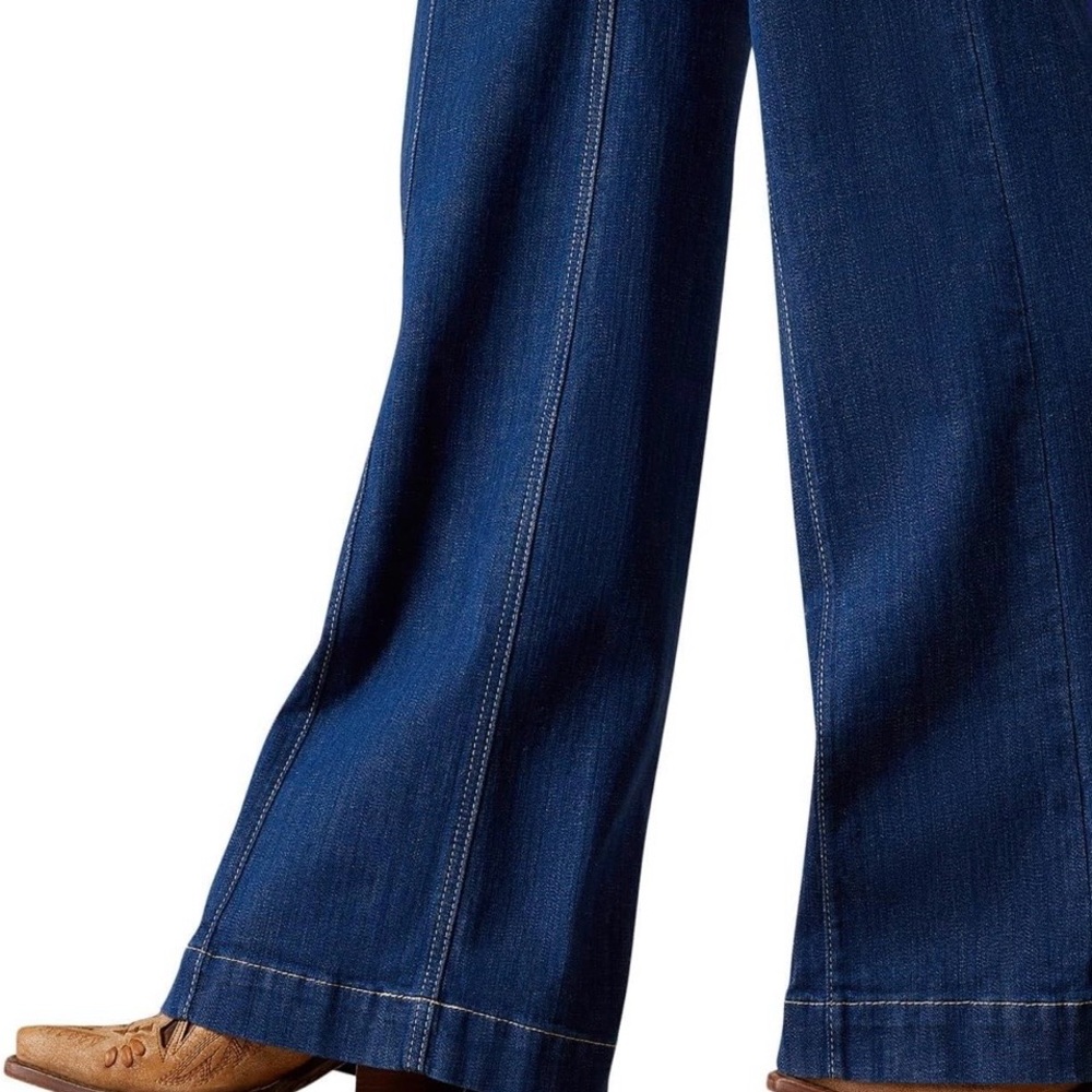Ariat Dark Blue Wide Leg Flare Jeans - Picture 4 of 12